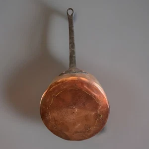 Antigua sartén francesa de cobre, siglo XIX - Imagen 1 de 7