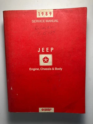 Jeep Service Manual 1989 Engine Chassis Body Cherokee Wagoneer Comanche Wrangler Foto 1 de 4