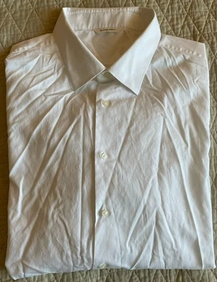 SUITSUPPLY Cotton Point Collar French Cuff Dress Shirt in White Size 19 $139 - Image 1 of 4