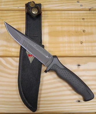 Cuchillo de hoja fija Buck 650U Nighthawk EE. UU. - Variante utilitaria óxido negro + funda Foto 1 de 4