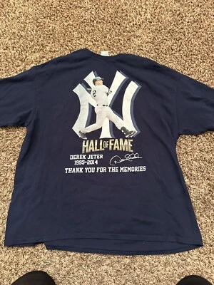 纽约洋基队德里克·杰特名人堂蓝色衬衫成人 2XL — 第 1/4 张图片