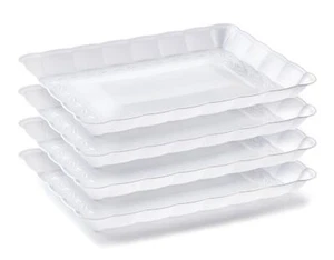 - Plastic Trays for Serving Food White Serving Trays for Party Plastic Servin... - Picture 1 of 9