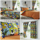 Multi Animal Jigsaw Colourful Patchwork Reversible Bedding Curtains Matching