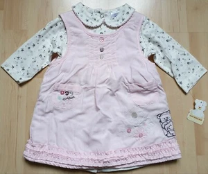 Baby Kleid Gr. 62 rosa Zweiteilig MINI BABY CLUB Bär Blumen Knöpfe warm leicht - Bild 1 von 12