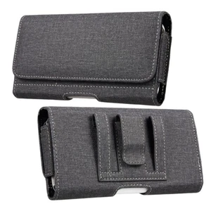 For LG G3 Dual Slots Leather Pouch Belt Clip Holster Phone Case Cover-Black - Picture 1 of 8