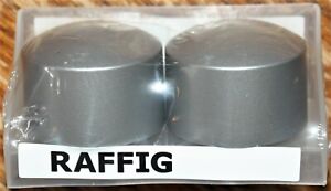 Ikea RAFFIG Finials. 1 Pair Silver 002.199.37. Curtain Rod Screw End Caps. NEW