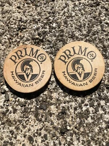 Primo Hawaiian Beer 1960’s Vintage Wooden Nickel Token. Lot of (2) - Picture 1 of 2