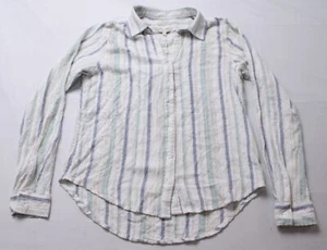 Thread & Supply Women's Textured L/S Striped Button Down JJ4 Blue Haze Small NWT - Picture 1 of 3