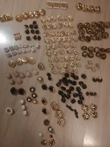 Buttons Lot Antique Style Vintage Deco Mix Some Full Sets Costume Nautical 180+ - Picture 1 of 12