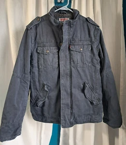 Levis blau Sherpa gefüttert Trucker Chore Militär Stil Jacke Herren Größe Medium - Bild 1 von 13