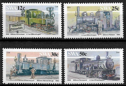 South West Africa #544-7 MNH Set - Railway Line - Old Trains - Locomotives Cover
