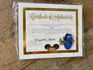 Disney Movie Club VIP Pin Finding Dory “Dory” with COA 2016 - Picture 1 of 3