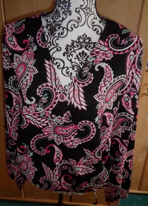 Damen Bluse schwarz gemustert L - Bild 1 von 7