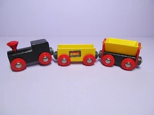 Brio Wooden Railway TIPPING TRUCK TRAIN with Cargo Car Lot of 3 - Picture 1 of 7