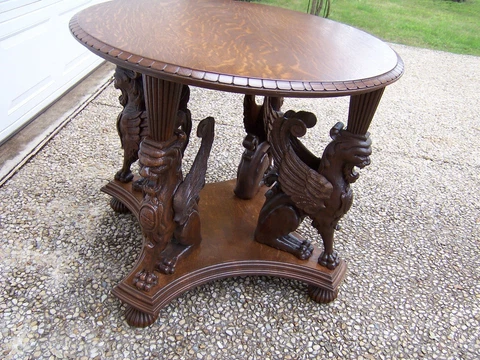 Quarter sawn oak griffin lamp or game table Cover