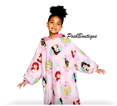 Disney Princesa Gran Tamaño Pijama Sudadera con Capucha Niña 5 6 7 8 10 12 Bata Manta Rosa Nuevo con Etiquetas Foto 1 de 4