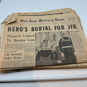17 1963 Historic Papers Assassination Burial For JFK Lot San Jose Mercury News - Picture 1 of 17