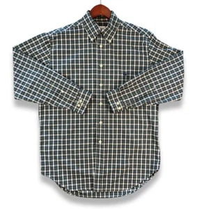 Brooks Brothers 346 Modern Green Plaid Button Up The Original Polo Shirt Men's S - Picture 1 of 9