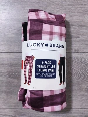 Paquete de 2 pantalones de salón para mujer Lucky Brand pequeños adultos 4-6 rojos negros Foto 1 de 4