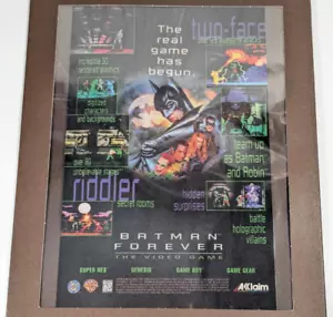 Display pubblicitario laminato videogioco Batman Forever 1995 - decorazione gioco retrò - Foto 1 di 8