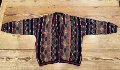 VTG 90’s TUNDRA 3D Cardigan Sz XXL 2X  Canada Coogi Like Biggie Legend - Image 1 of 4