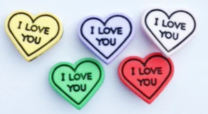 Paquete de 5 Botones Corazón de Amor Poliéster Loveheart Costura Adornos Artesanales - Imagen 1 de 7