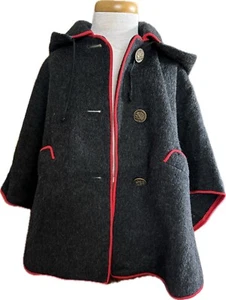 Vintage Original Karntner-Loden children's gray wool cape, Made in Austria - Picture 1 of 5