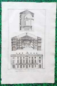 XVIII ème - Dépt 69 - Lyon - Rare Plan n° 2 Théâtre de la Comédie 44x29 cm 1776 - Picture 1 of 2