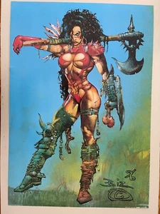 PÓSTER HEAVY METAL FAKK, MUJER ARMADA DISEÑO POR BIZ 1996 RARO AUTÉNTICO 1999 - Imagen 1 de 12