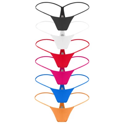 6er Pack Damen Seamless Micro Tanga G-String Höschen Einfarbig Bikini Unterwäsche Panty - Bild 1 von 4