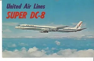 POSTCARD UNITED AIR LINES SUPER DC-8 - Picture 1 of 2