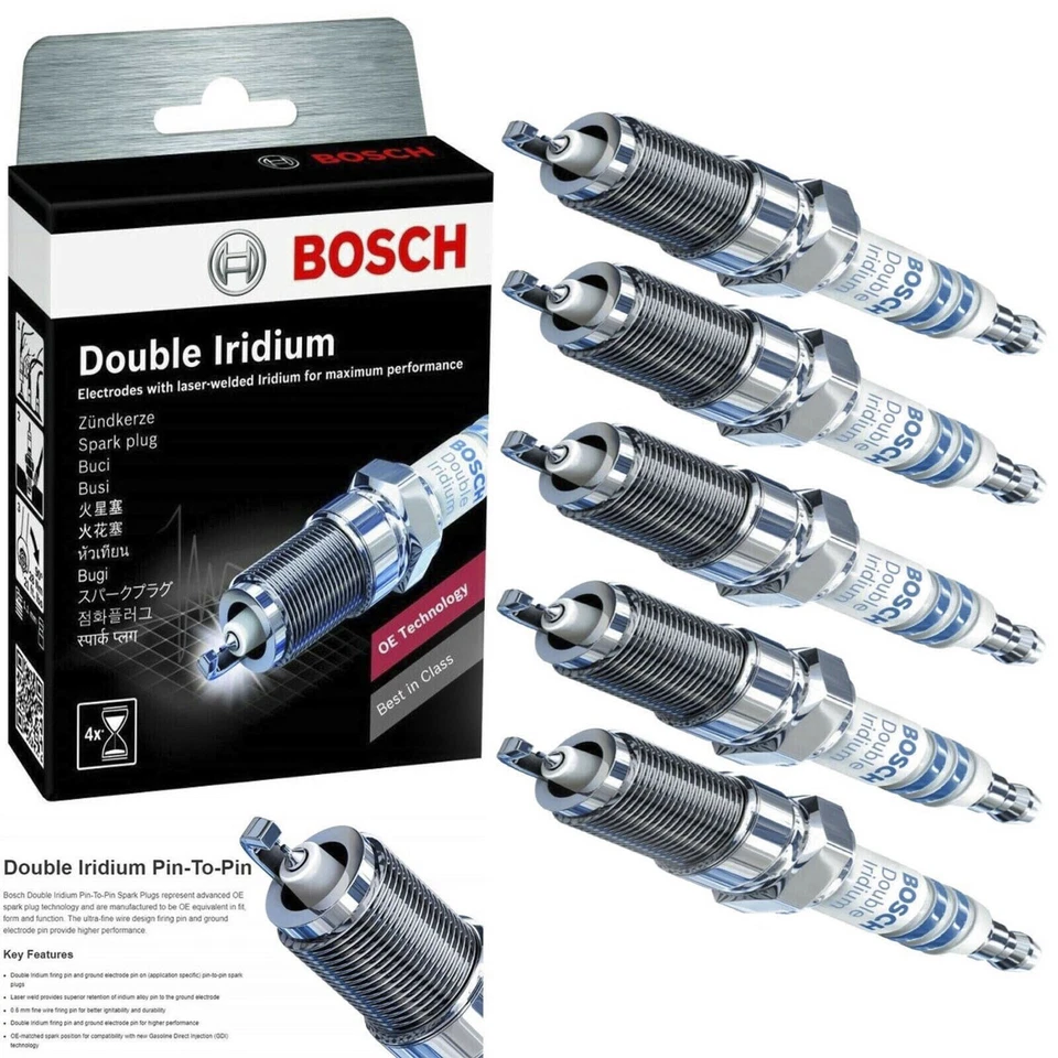 Vela de ignição de irídio dupla 9607 original de fábrica 5 peças para 1993-1996 Volvo 850 GLT - Imagem 1 de 4