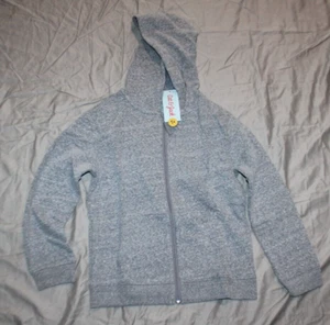 Cat & Jack Boys' Fleece Zip-Up Hooded Sweatshirt Hoodie Solid gray Size S 6/7 - Picture 1 of 1