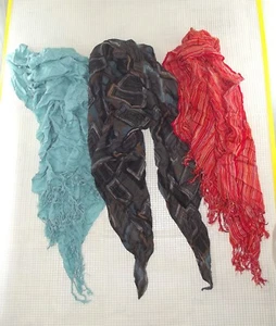 Lotto 3 Pashmine Pareo Da Donna Viscosa Colorate Estive Moda Mare Eleganti Chic - Picture 1 of 1
