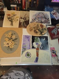 Vintage andtique nconteporary Floral prints LOT 6 - Picture 1 of 11