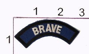 2" bestickt weiß auf blau Rocker Patch MUTIG Kostüm Uniform Upcycle Cosplay - Bild 1 von 1