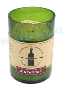 SCENTED CANDLE 11 OZ HAND CRAFTED REPURPOSED GLASS SOY WINE BOTTLE - ZINFANDEL - Picture 1 of 5
