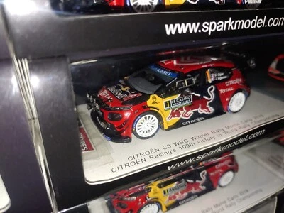 1x Spark CITROEN C3 Wrc Plus S. Ogier Rally MONTECARLO 2019 -1:43 RARE NIGHT - Immagine 1 di 4