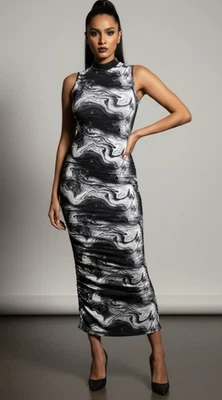 Maxi Vestido Y2K Tie Dye Acanalado Talla M Elástico Hada Grunge Rave Festival Baddie Foto 1 de 4