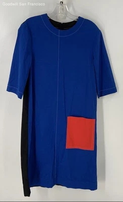 Marni Italy Multicolor Wool Colorblock 3/4 Sleeve Shift Womens Dress Size 40 - Image 1 of 4