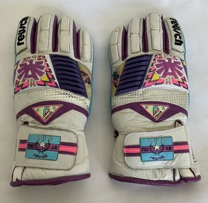 Vintage 80’s Reusch Pro Am Cup Team Racing Winter Handschuhe Leder Rindsleder Gr. 9 - Bild 1 von 4