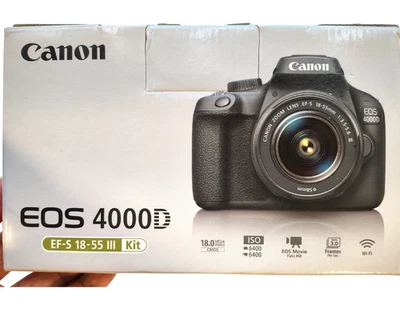 Canon EOS 4000D DSLR camera - EF-S 18-55mm kit lens (2) 58mm lens kit $800 value - Image 1 of 4