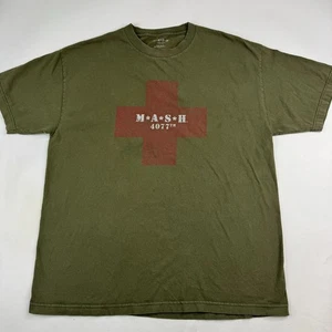 MASH 4077th Herren T-Shirt XL Miltary Green Red Cross 100% Baumwolle - Bild 1 von 10