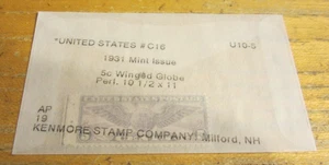 USA United States Mint Stamp Scott #C16 .05 U.S. Air Post Winged Globe 8/19/31 - Picture 1 of 2