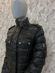 Belstaff Cappotto Donna Nero Piumino Imbottito Cintura Trapuntato Puffer Jacket 46 - Foto 1 di 21