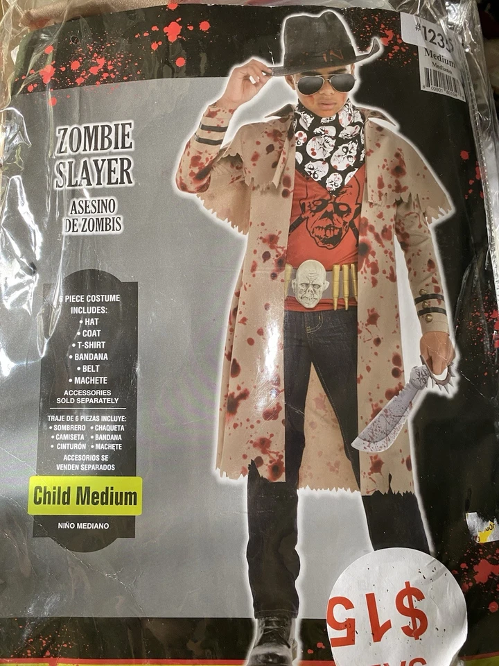 Disfraz de Zombie Slayer niño 6 piezas Halloween, mediano (8-10) Foto 1 de 2