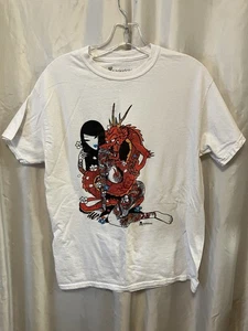 Tokidoki Adult Medium Simone Legno Tattoo Lady Dragon Graphic T Shirt Tee - Picture 1 of 3