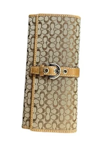 Coach Brown Signature Wallet Style Soft Sided Glasses Case Sunglasses Eyeglasses - Picture 1 of 4