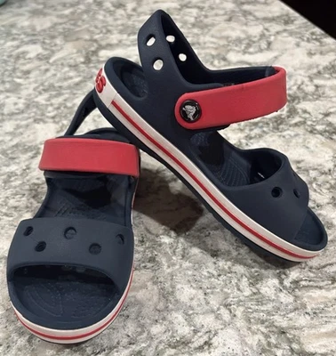 Crocs Crocband Little Boys Sandal Size 11 C Navy Blue / Red-EUC - FREE SHIPPING! - Image 1 of 4