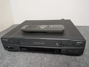 Toshiba Video Casset Recorder VCR M-45 4 Head W/ Remote & AV Cable TESTED WORKS - Picture 1 of 9